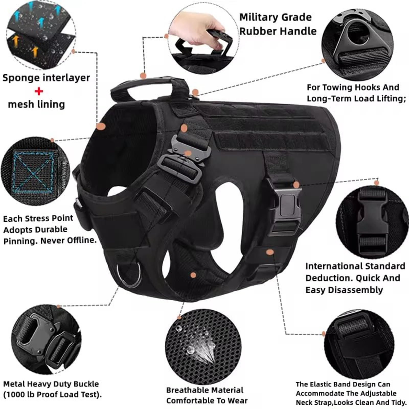 Tactical K9 Training Harness Vest