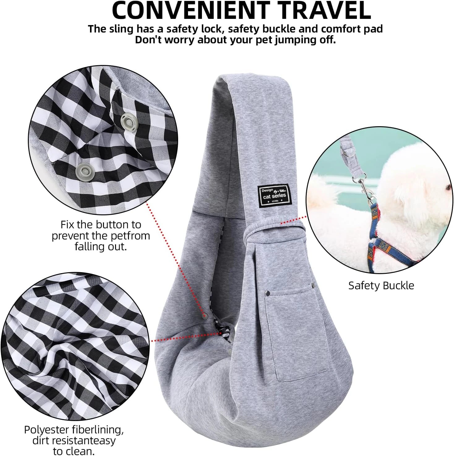 Hands-Free Pup Sling Carrier Purse